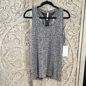 Athleta Gray Momentum Leopard Print Tank Top